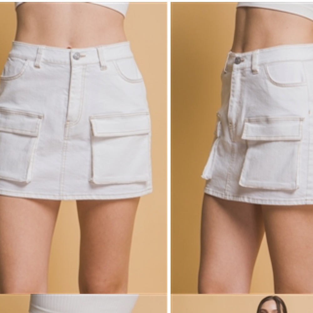 White Denim Skirt